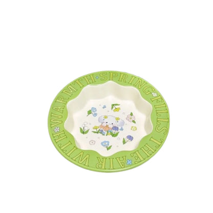 Durable Flower Ceramic Cat Bowl