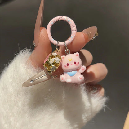 Porte-clés Kitty mignon avec cloche