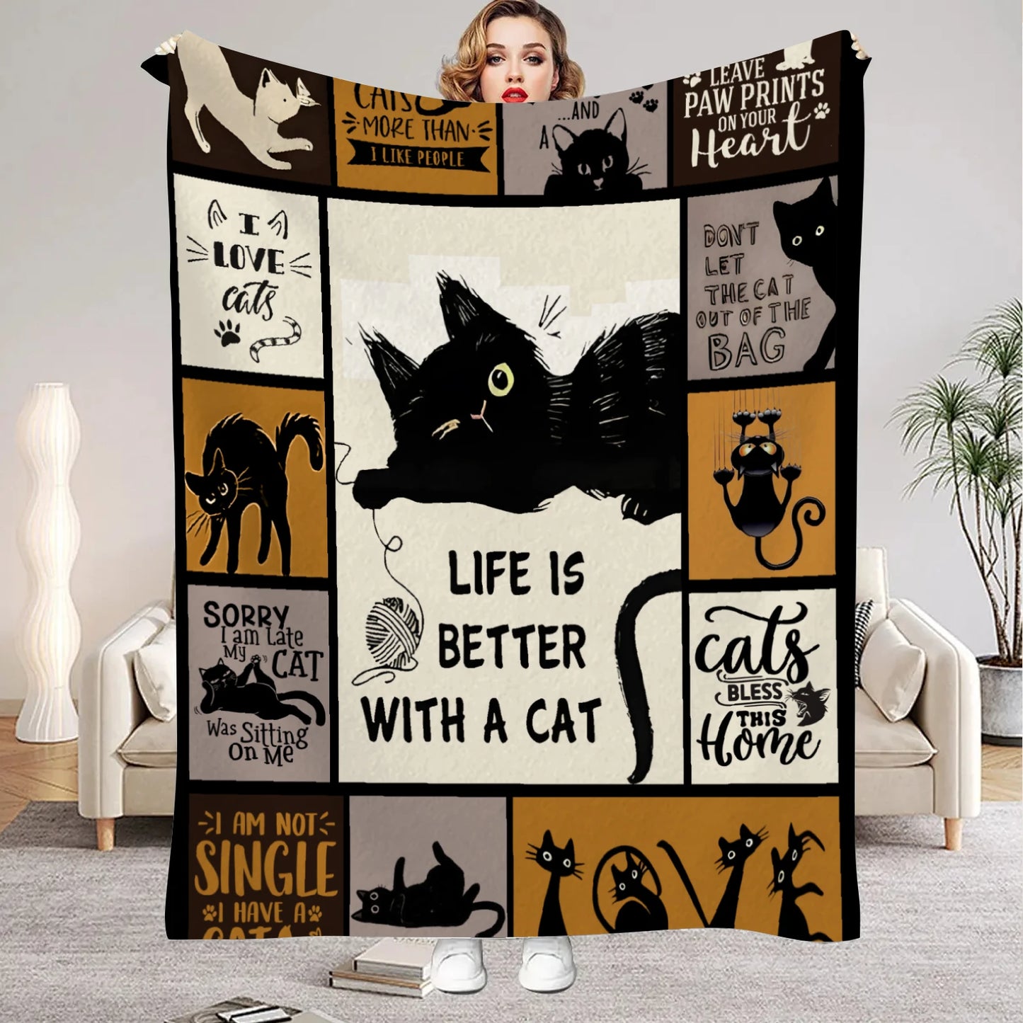 Life Is Better With a Cat Blanket