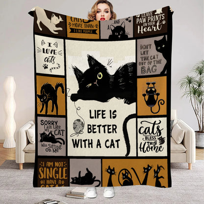 Life Is Better With a Cat Blanket