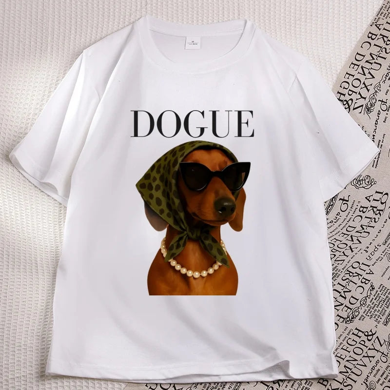 Funny Dachshund "Dogue" T-Shirt