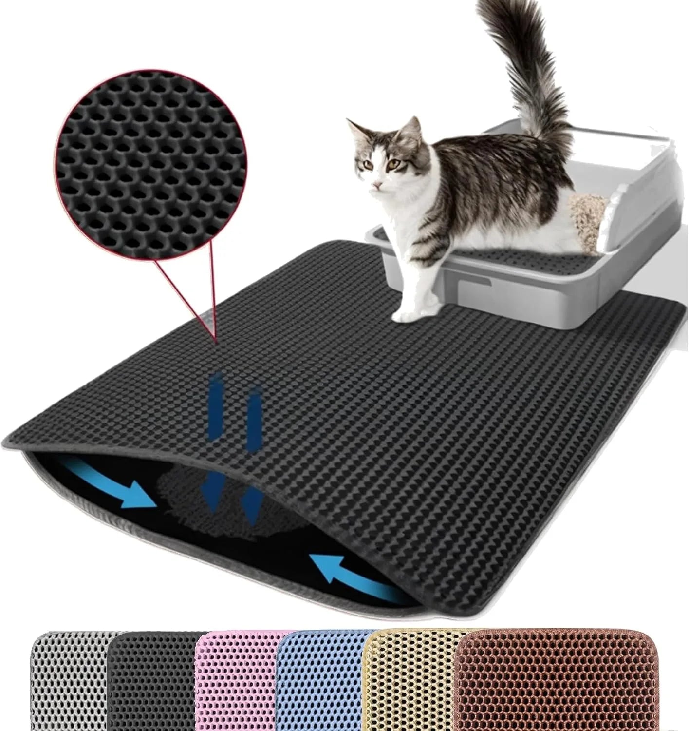 Honeycomb Double-Layer Pet Litter Mat