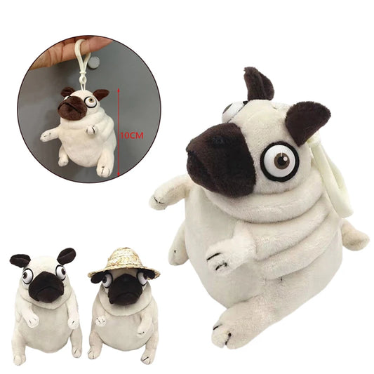 Porte-clés Carlin potelé en peluche