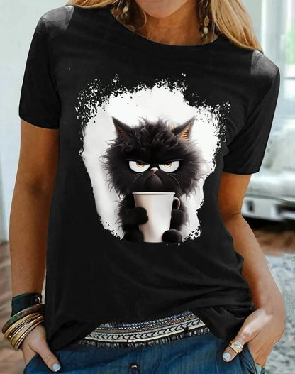 Camisa diária feminina Black Cat
