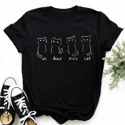 เสื้อยืดลายแมวน่ารัก