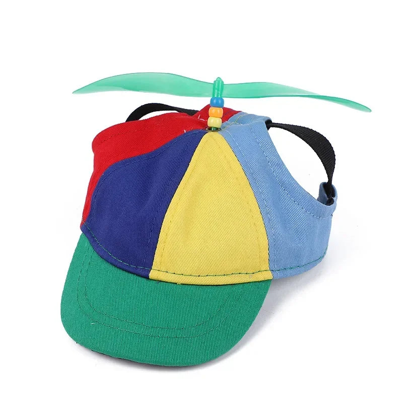 Colorful Cotton Pet Propeller Hat with Adjustable Strap