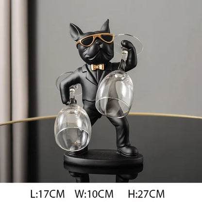 Sophisticated French Bulldog Wine Holder
