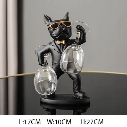 Sophisticated French Bulldog Wine Holder