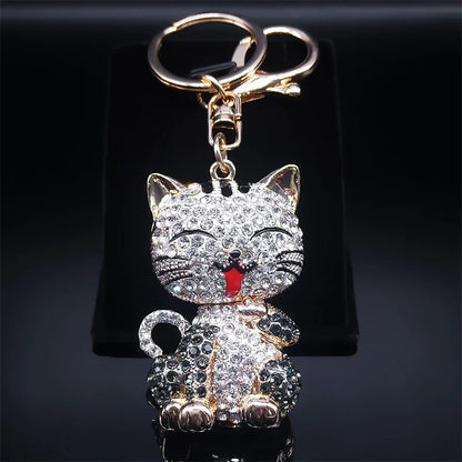 Porte-clés Chat Strass