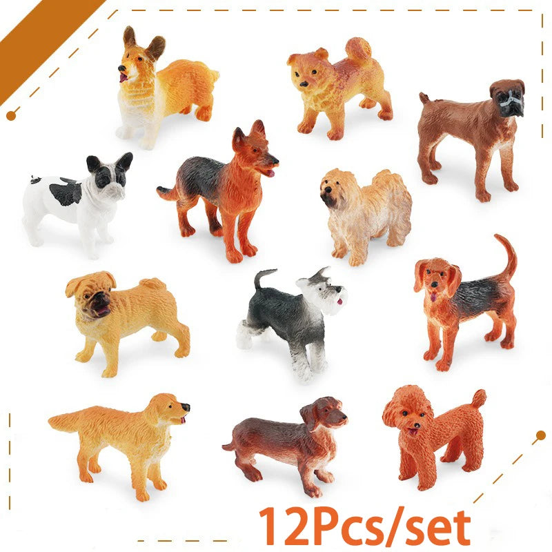 Realistic Miniature Dog Figurines