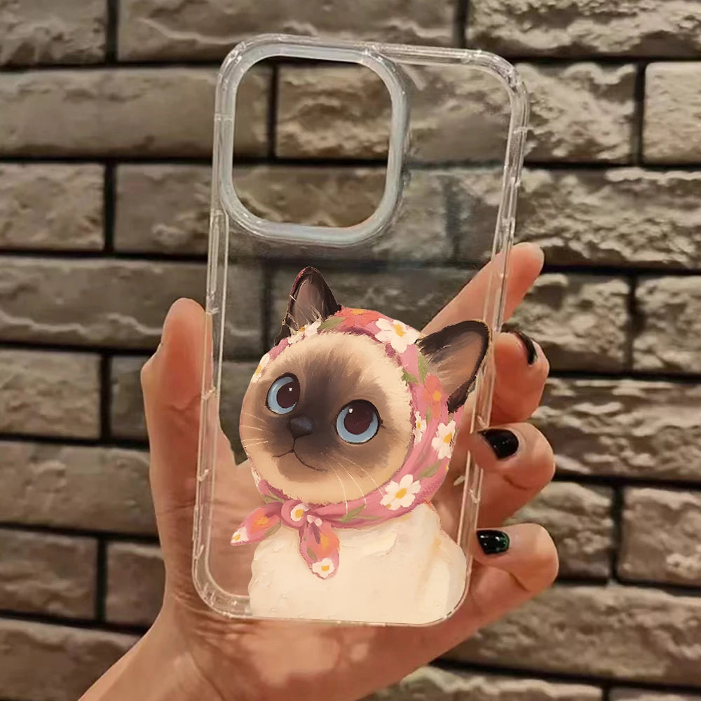 Siamese Cat Clear iPhone Case