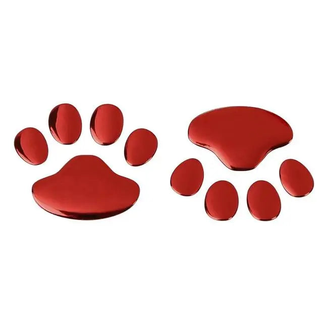 3D Paw Print Car Stickers, Set of 2