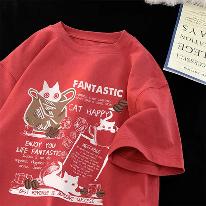 T-shirt sur le thème du chat heureux