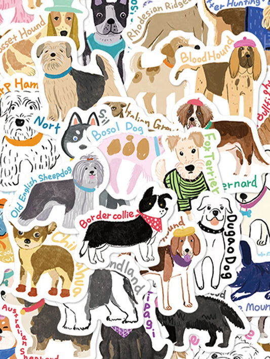 Adorable Cartoon Dog Stickers Pack