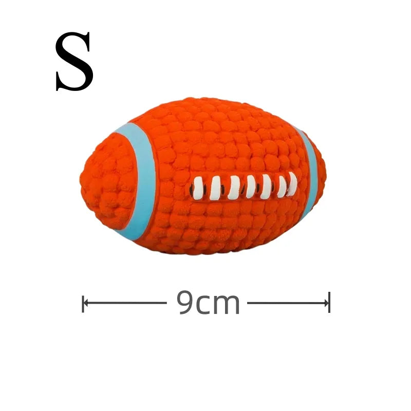 Plush Squeaky Football Dog Toy