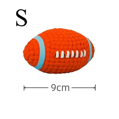 Plush Squeaky Football Dog Toy