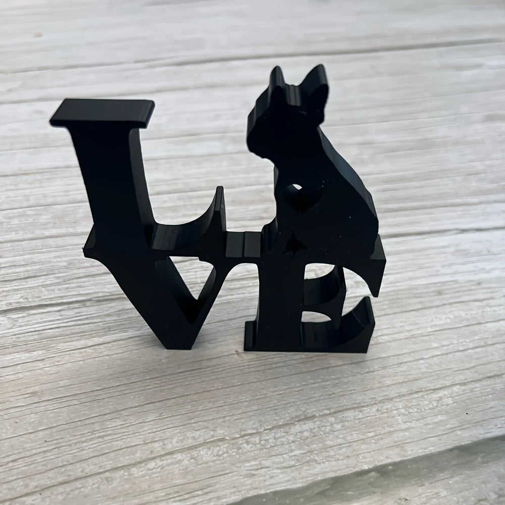 Sculpture de silhouette de chien d'amour
