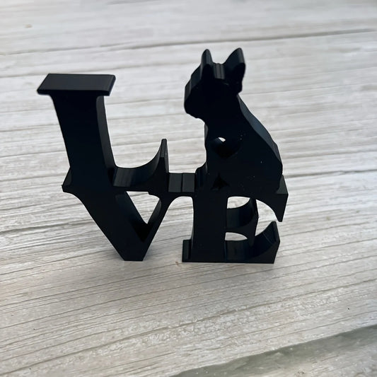 Love Dog Silhouette Sculpture