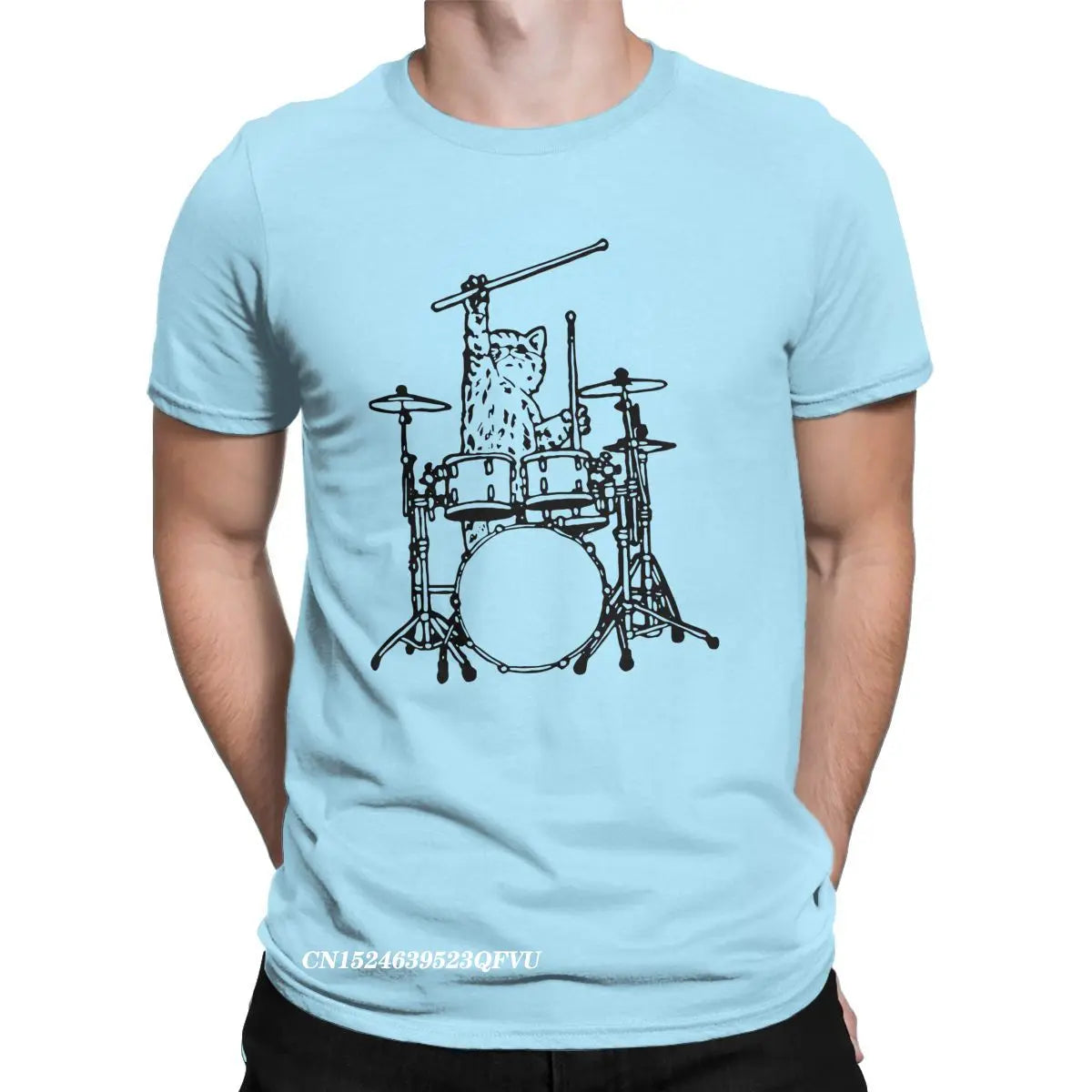 Cat Playing Drums Fun Shirt