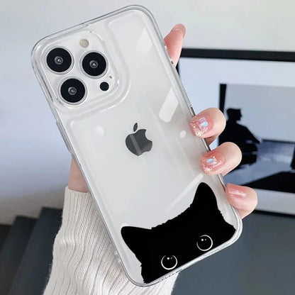 Cartoon Black Cat iPhone Case