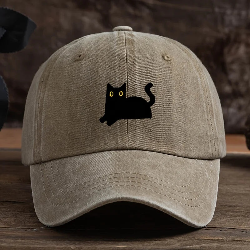 Casquette Imprimé Chat Noir