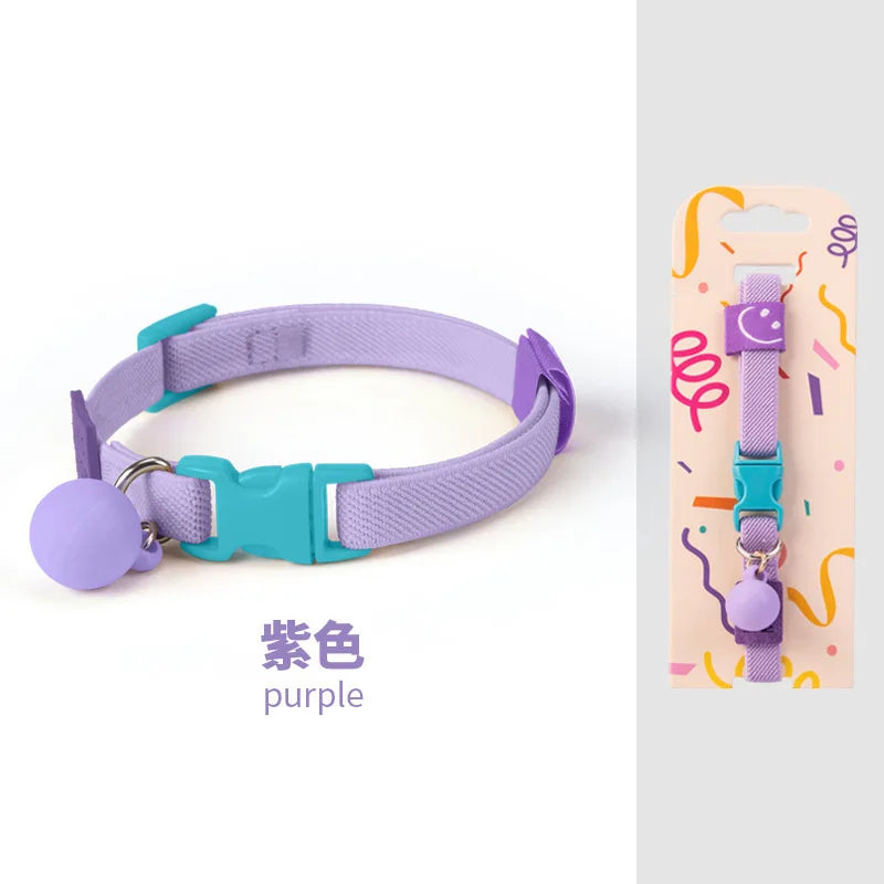 Colorful Adjustable Pet Collar with Bell