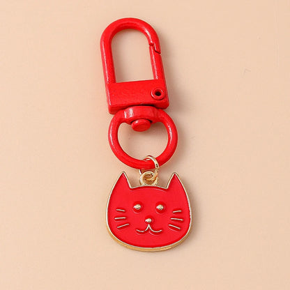 Porte-clés chat en émail mignon