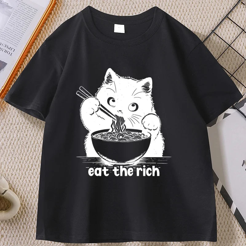 Eat The Rich Cat T-Shirt