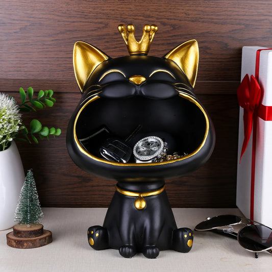Cat Statue Desktop Storage