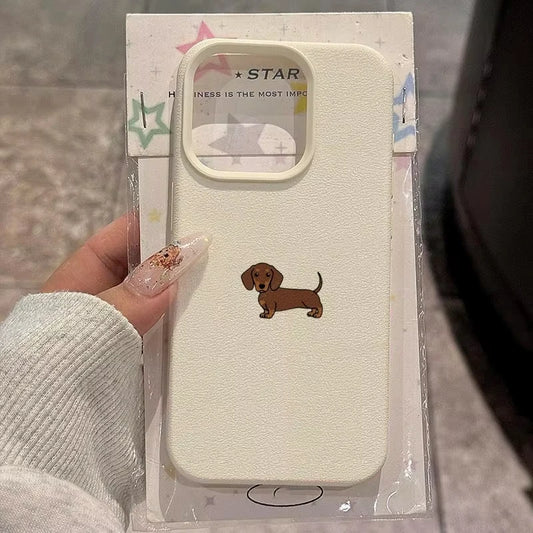 ミニマリストダックスフント犬電話ケース