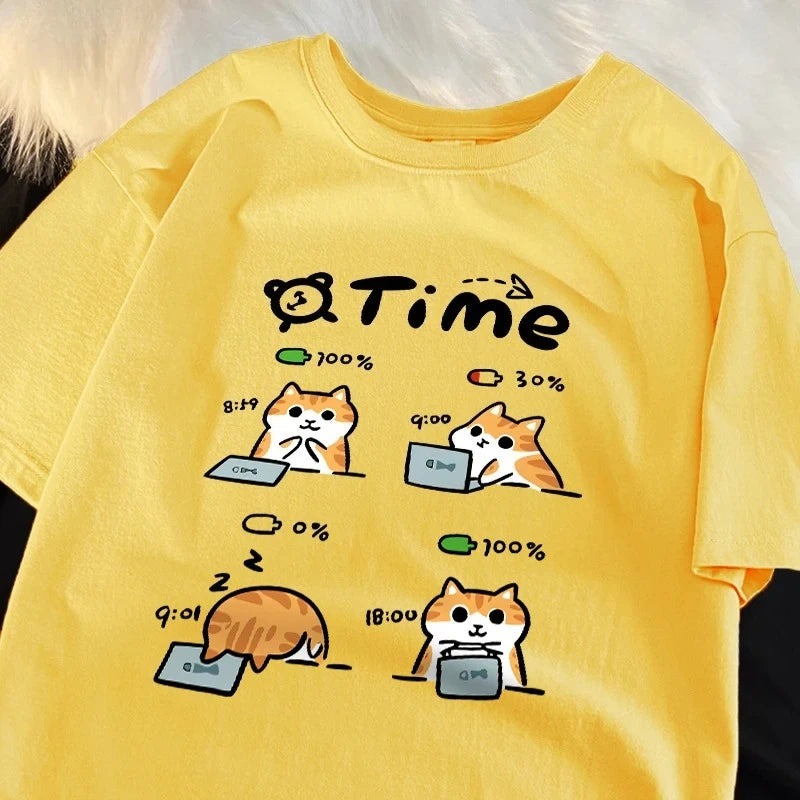 Chemise drôle de temps de chat