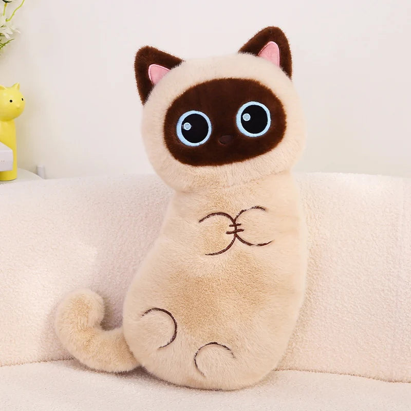 Oreiller en peluche chat mignon doux