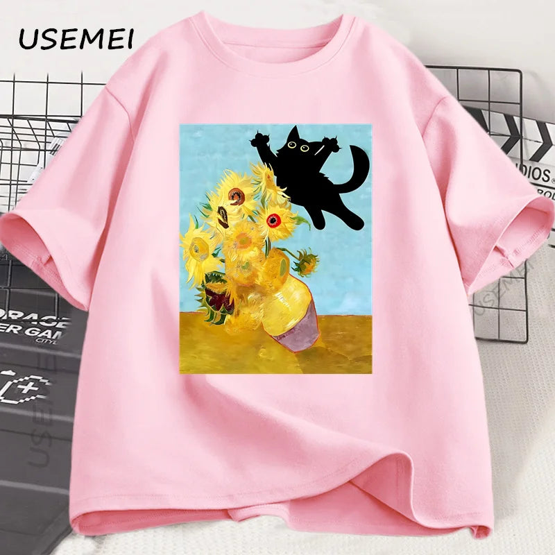 Camiseta Arte do gato de Van Gogh