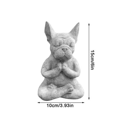 Meditating French Bulldog Garden Statue
