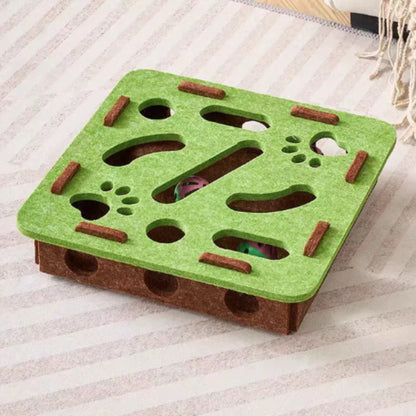 Pet Cat Puzzle Maze Holes Toy (Felt)