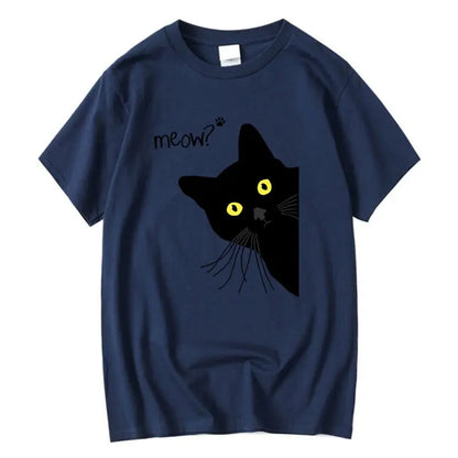 Meow Black Cat T Shirt