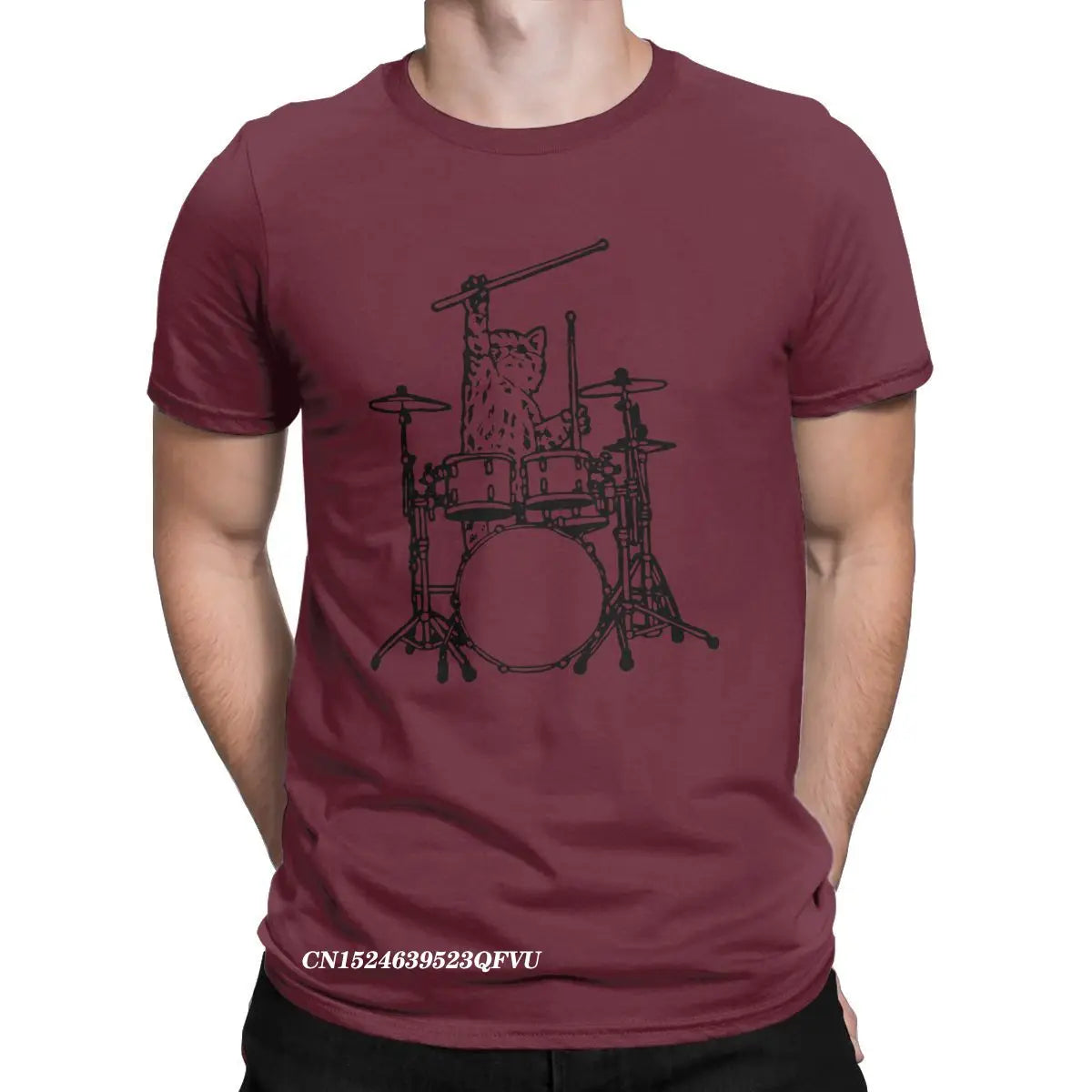 Cat Playing Drums Fun Shirt