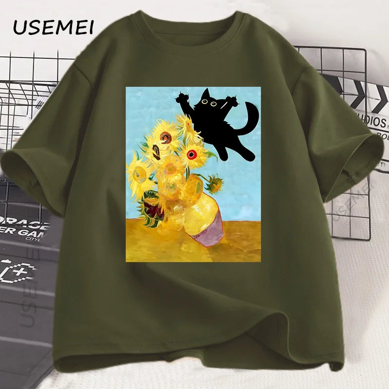 Camiseta Arte do gato de Van Gogh