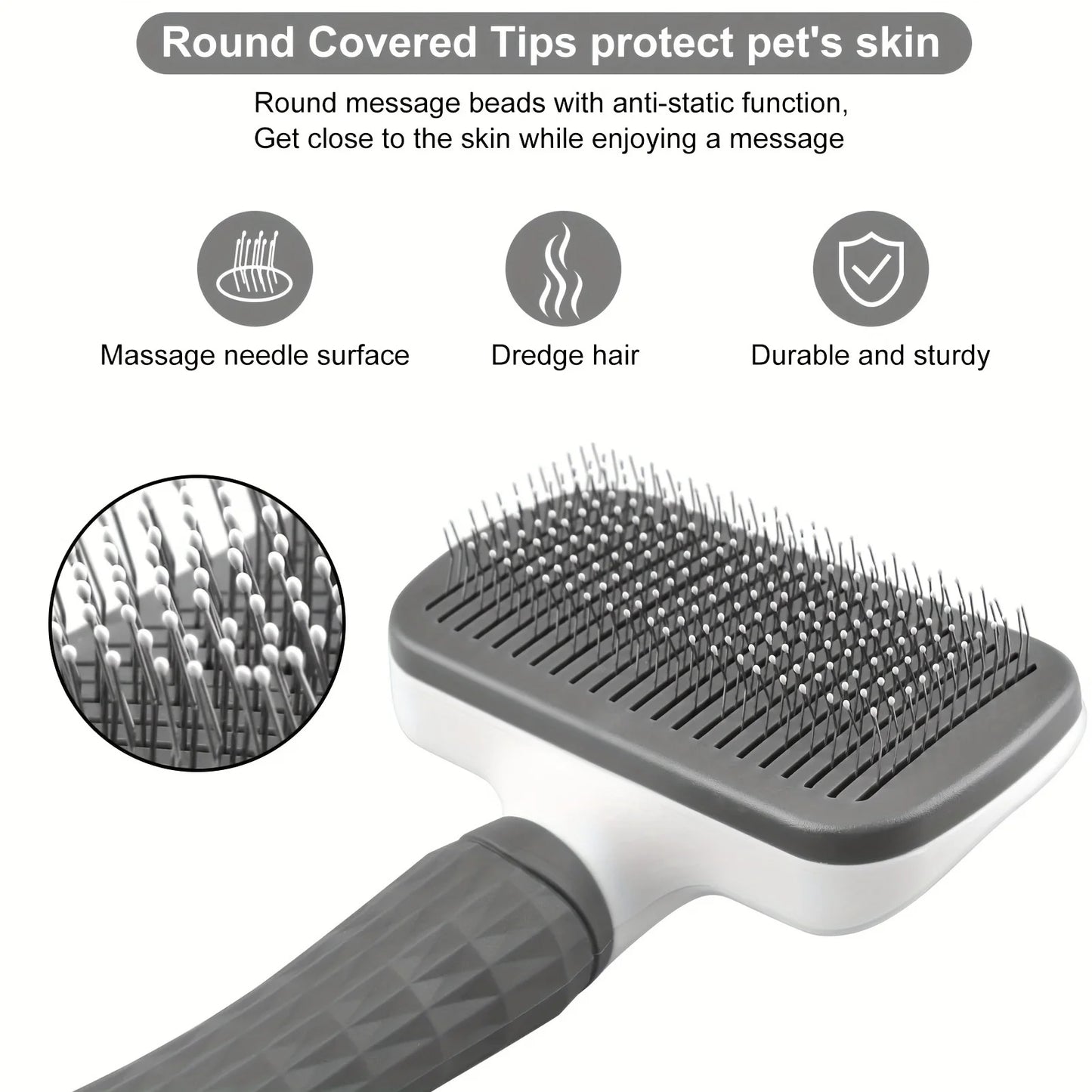 Brosse de toilettage autonettoyante pour animaux de compagnie