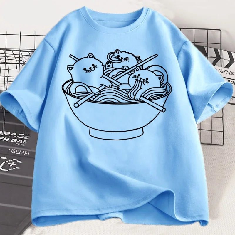 Japanese Cat Ramen T-Shirt
