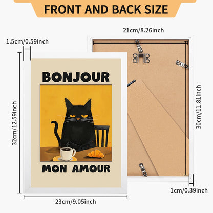 Marco decorativo para gatos "Bonjour Mon Amour"