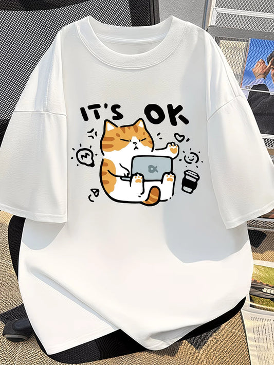 Cat Print T-Shirt