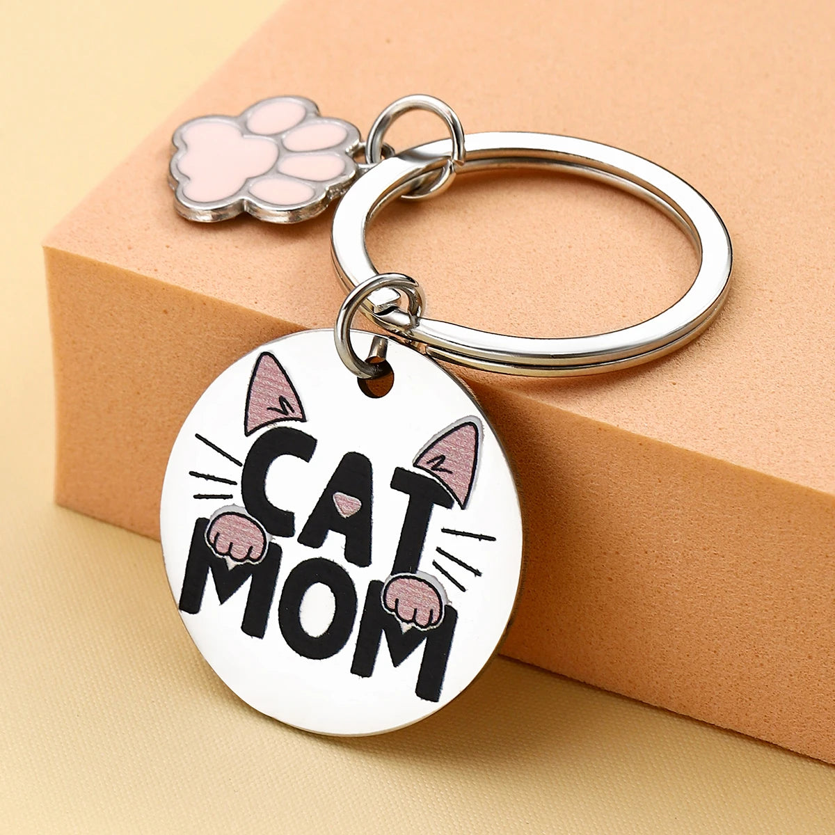 Porte-clés sur le thème de maman chat