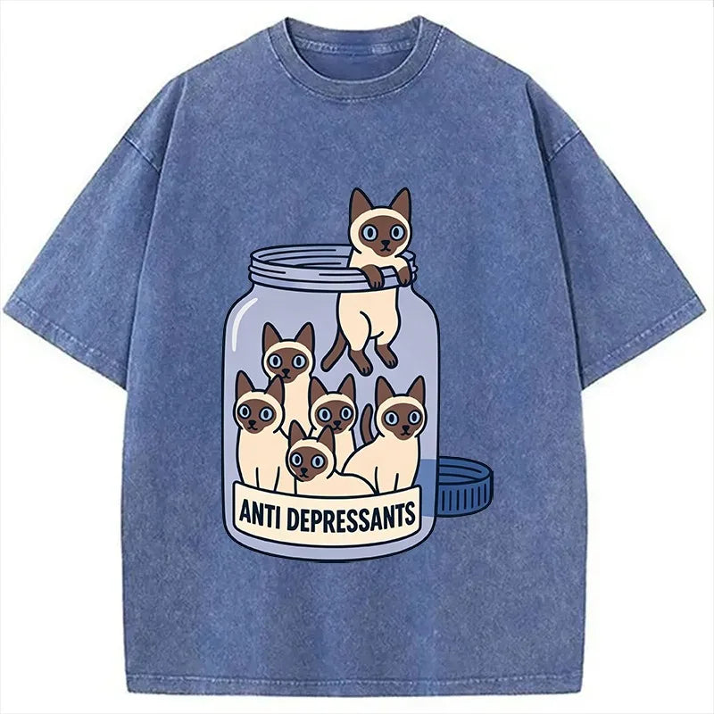 Cute Siamese Washed T-Shirt