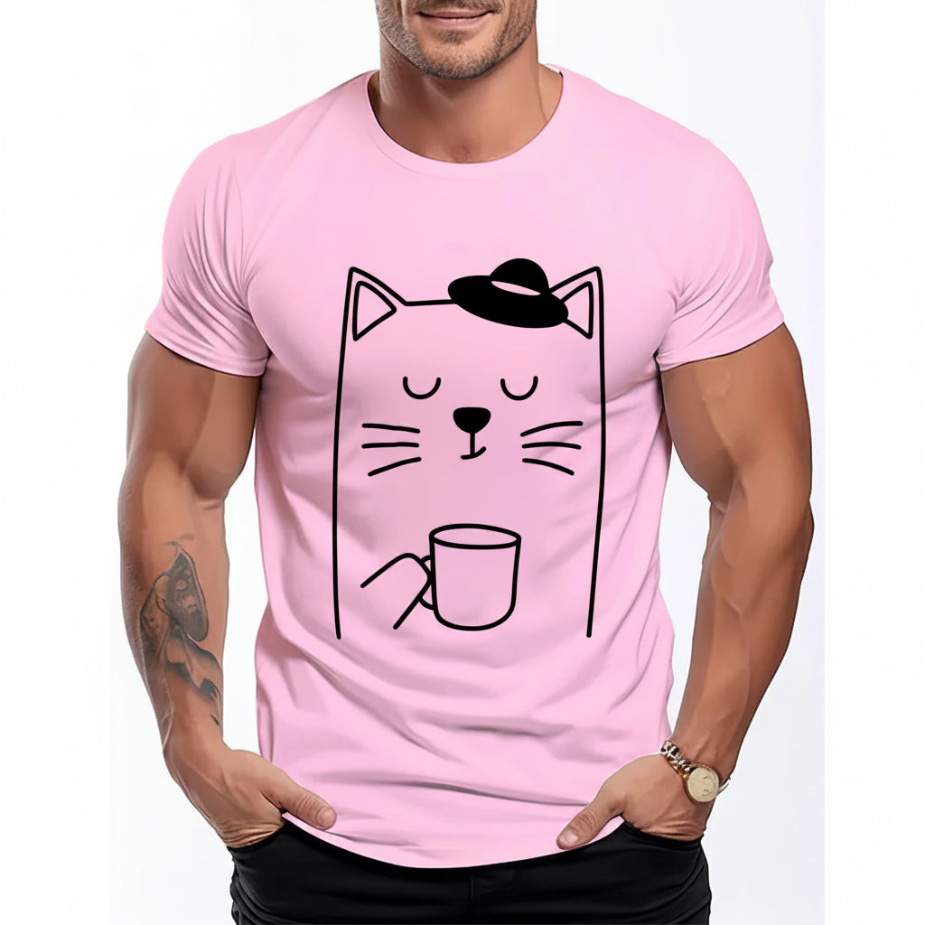 Minimalist Coffee Cat T-Shirt
