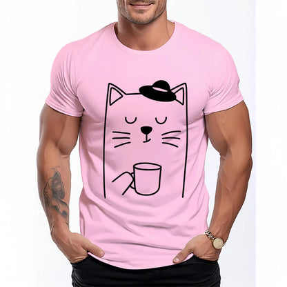 Minimalist Coffee Cat T-Shirt