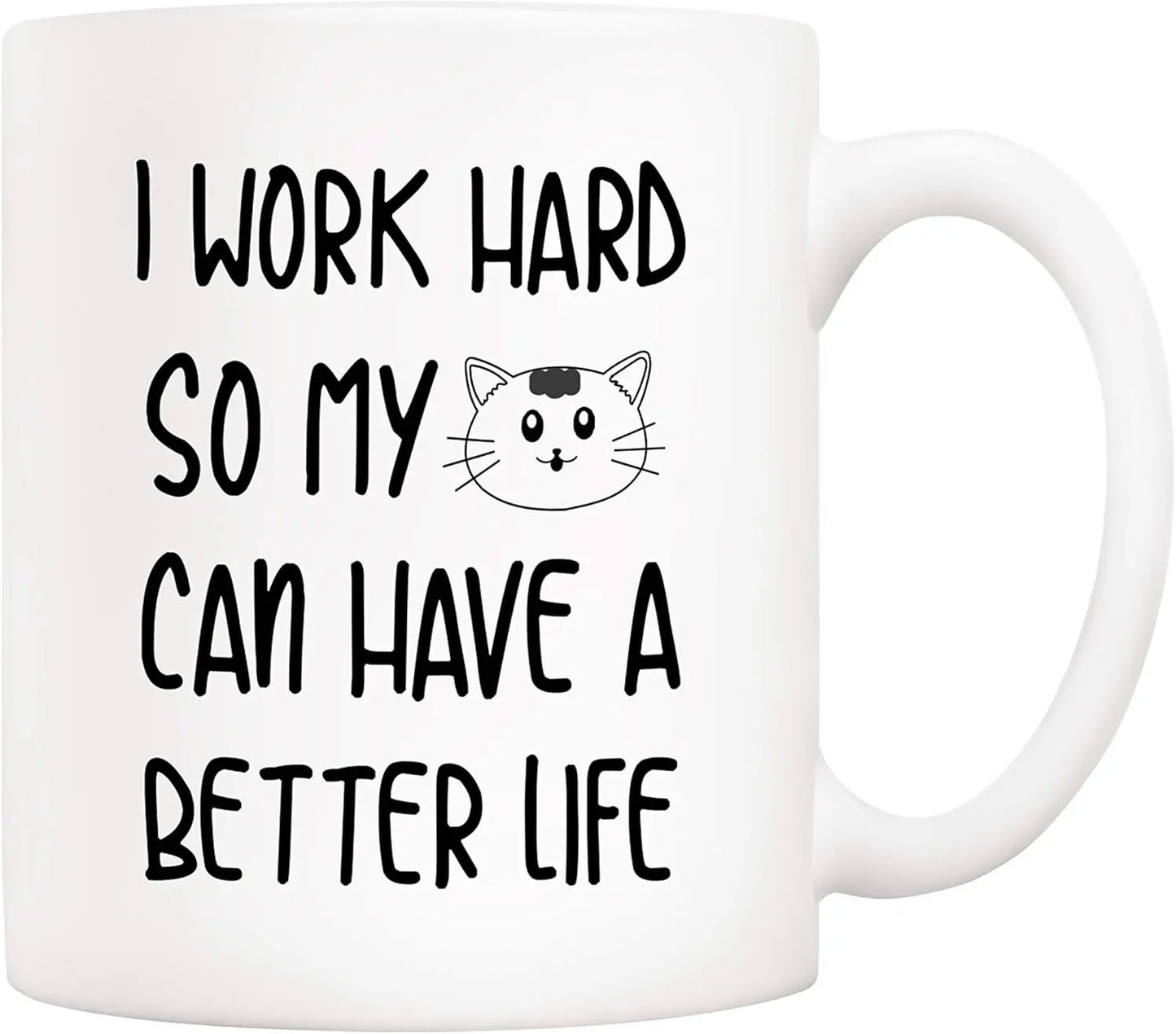 Tazza da caffè con gatto divertente