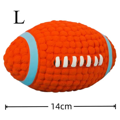 Plush Squeaky Football Dog Toy