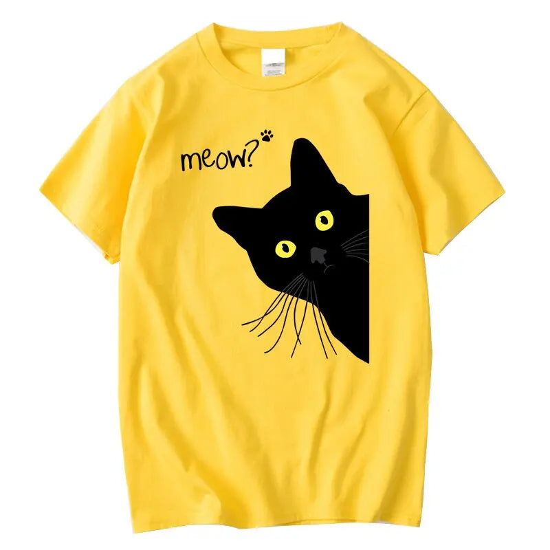 Meow Black Cat T Shirt