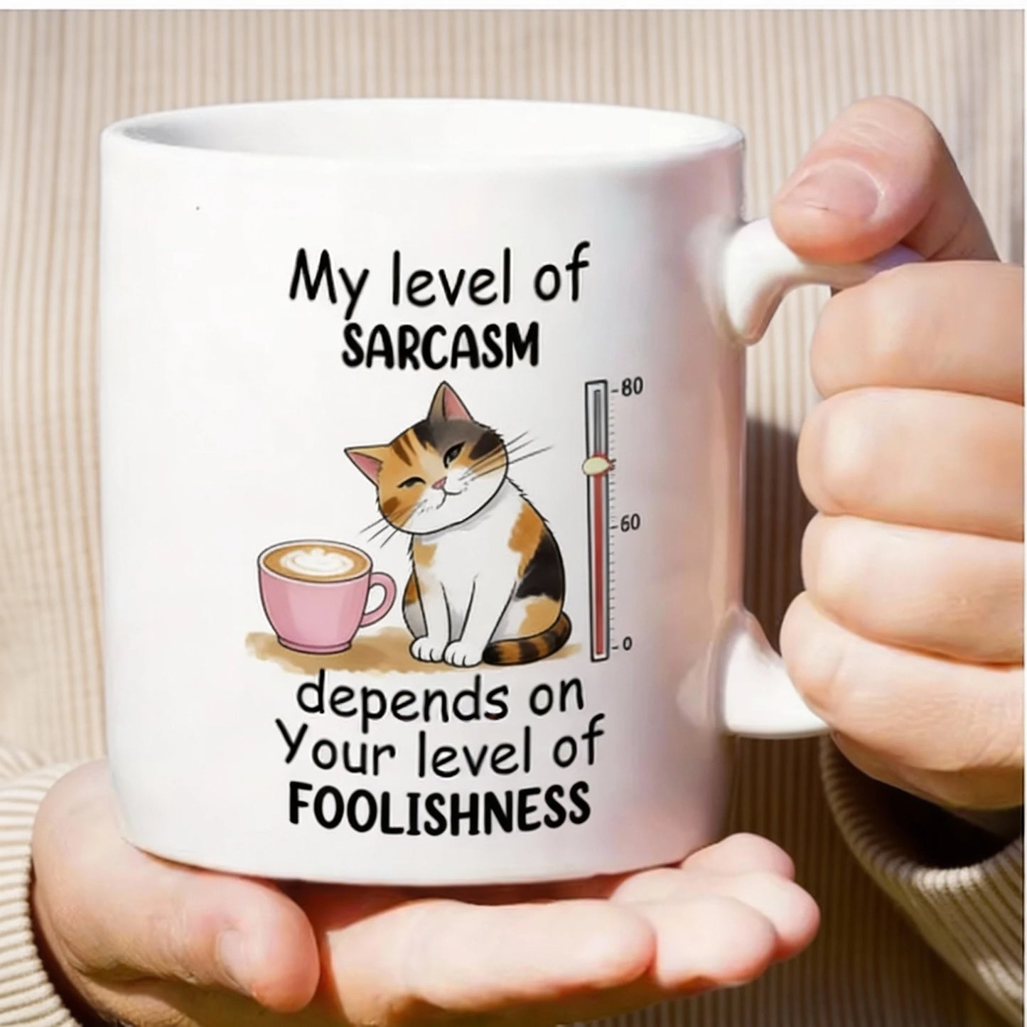 Tazza con gatto divertente con sarcasmo